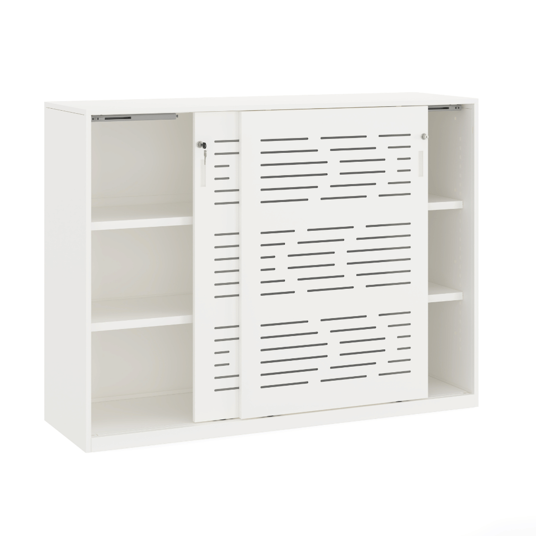 Witte akoestische schuifdeurkast 