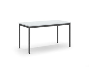 Professionele bouwtafel 140 cm breed met grijs blad en stalen poten