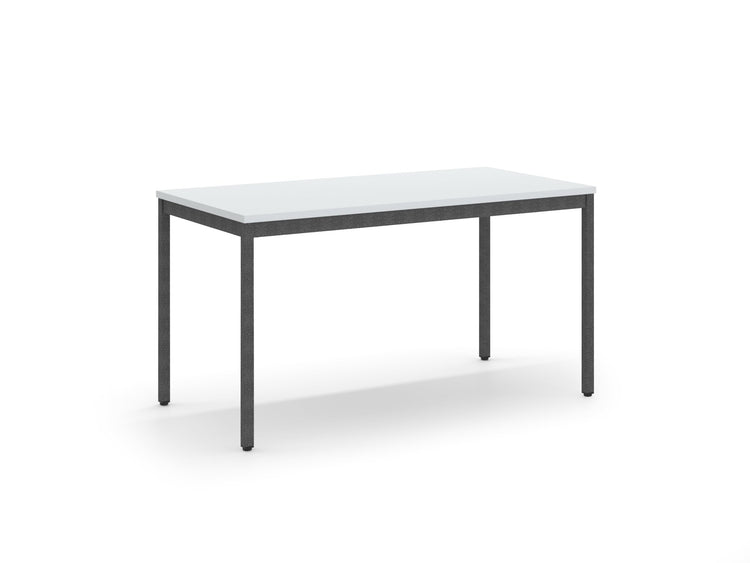 Professionele bouwtafel 140 cm breed met grijs blad en stalen poten