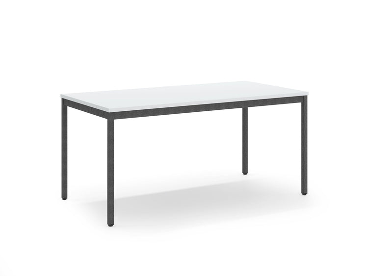Bouwtafel 160x80x75 cm met lichtgrijs blad en hamerslag onderstel