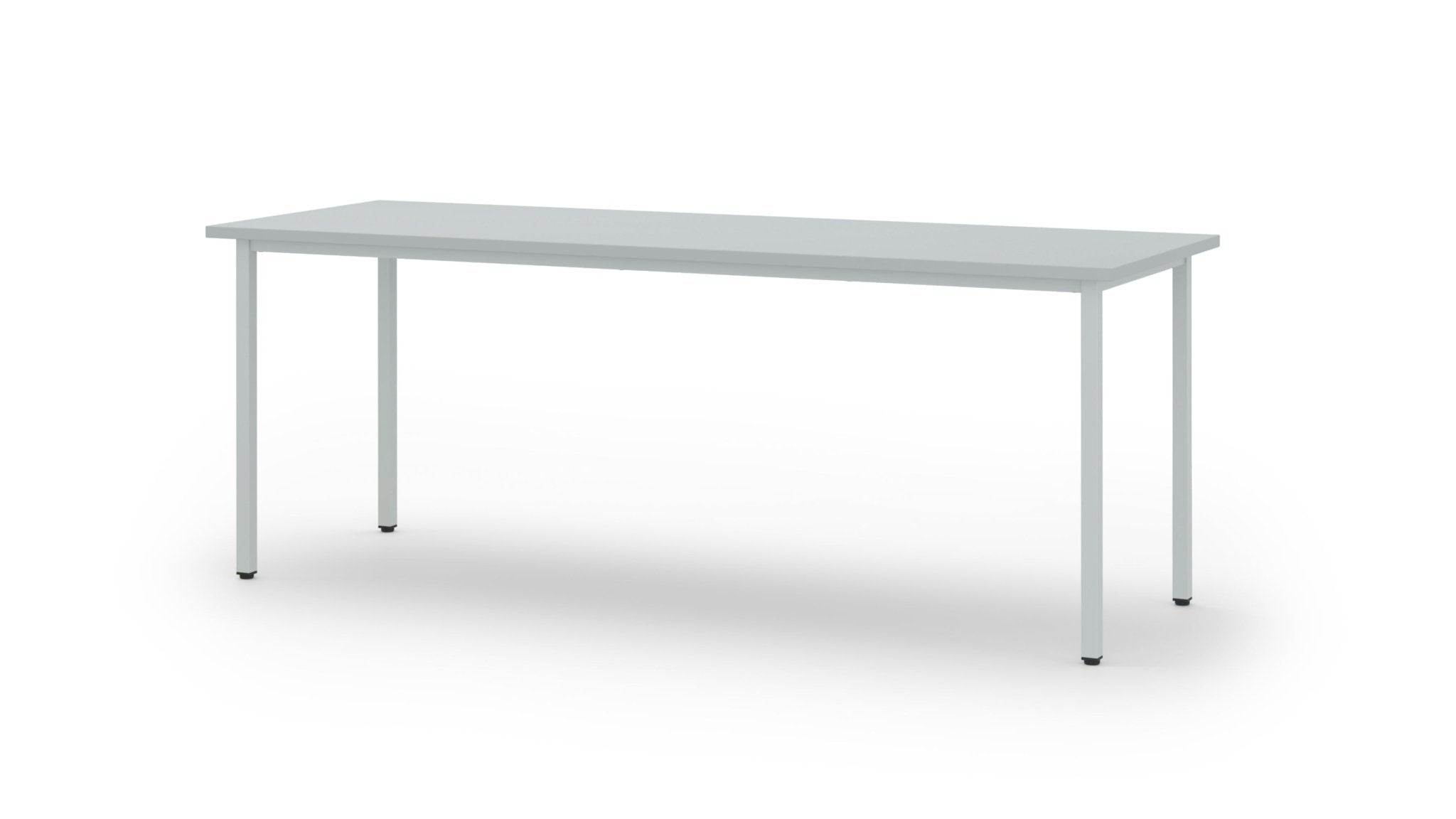 Bouwtafel 200x100 cm met grijs blad en hamerslag onderstel