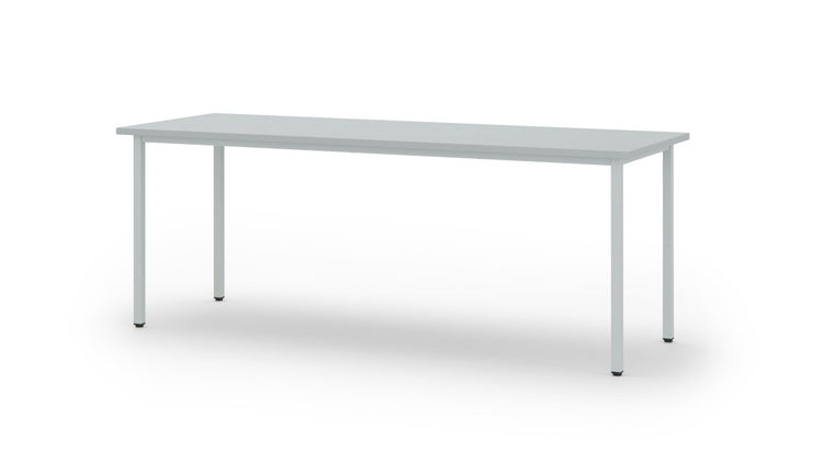 Bouwtafel 200x100 cm met grijs blad en hamerslag onderstel