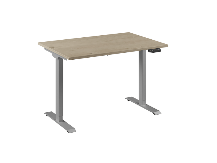 Ceha Europe bureau 120x80 met eiken wit blad en aluminium onderstel