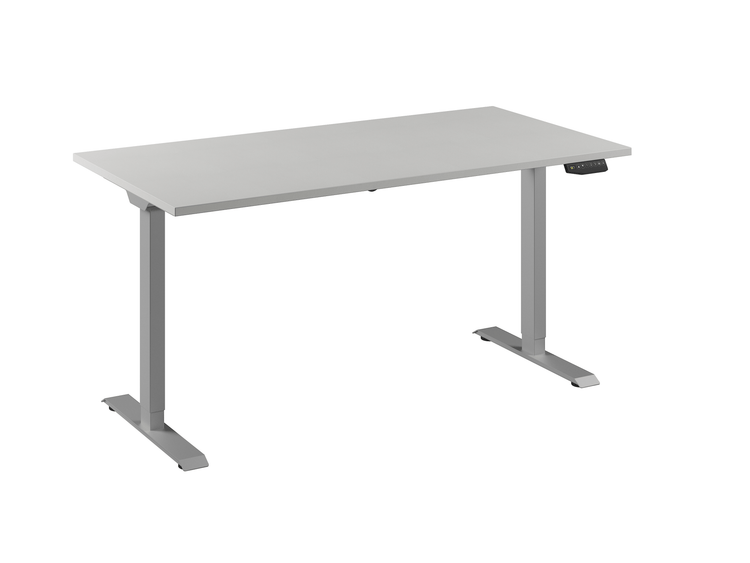 In hoogte verstelbaar sta/zit- bureau aluminium/wit