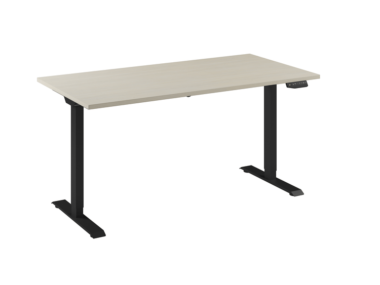 Elektrisch verstelbaar bureau zwart ahorn