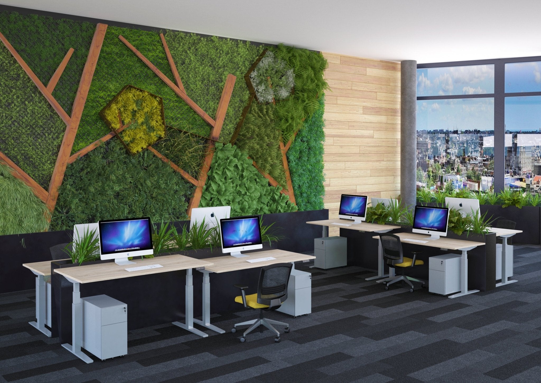 Kantoorbureau aluminium eiken wit van Ceha Europe