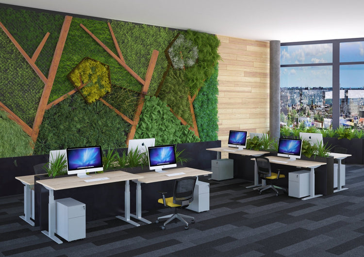 Kantoorbureau aluminium eiken wit van Ceha Europe