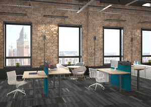 Ceha Europe bureau aluminium eiken wit voor werkplekken