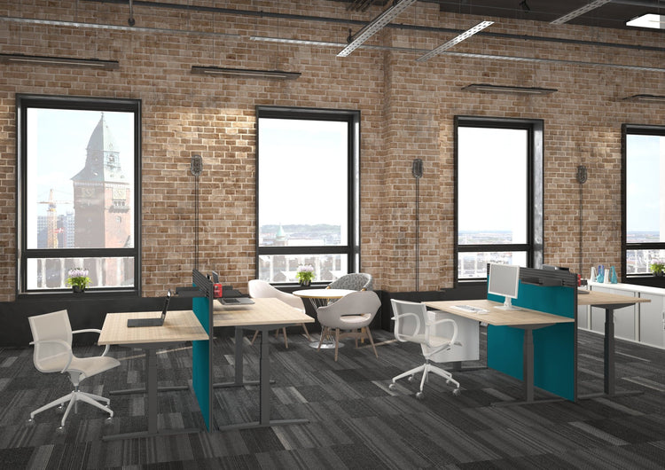 Ceha Europe bureau aluminium eiken wit voor werkplekken