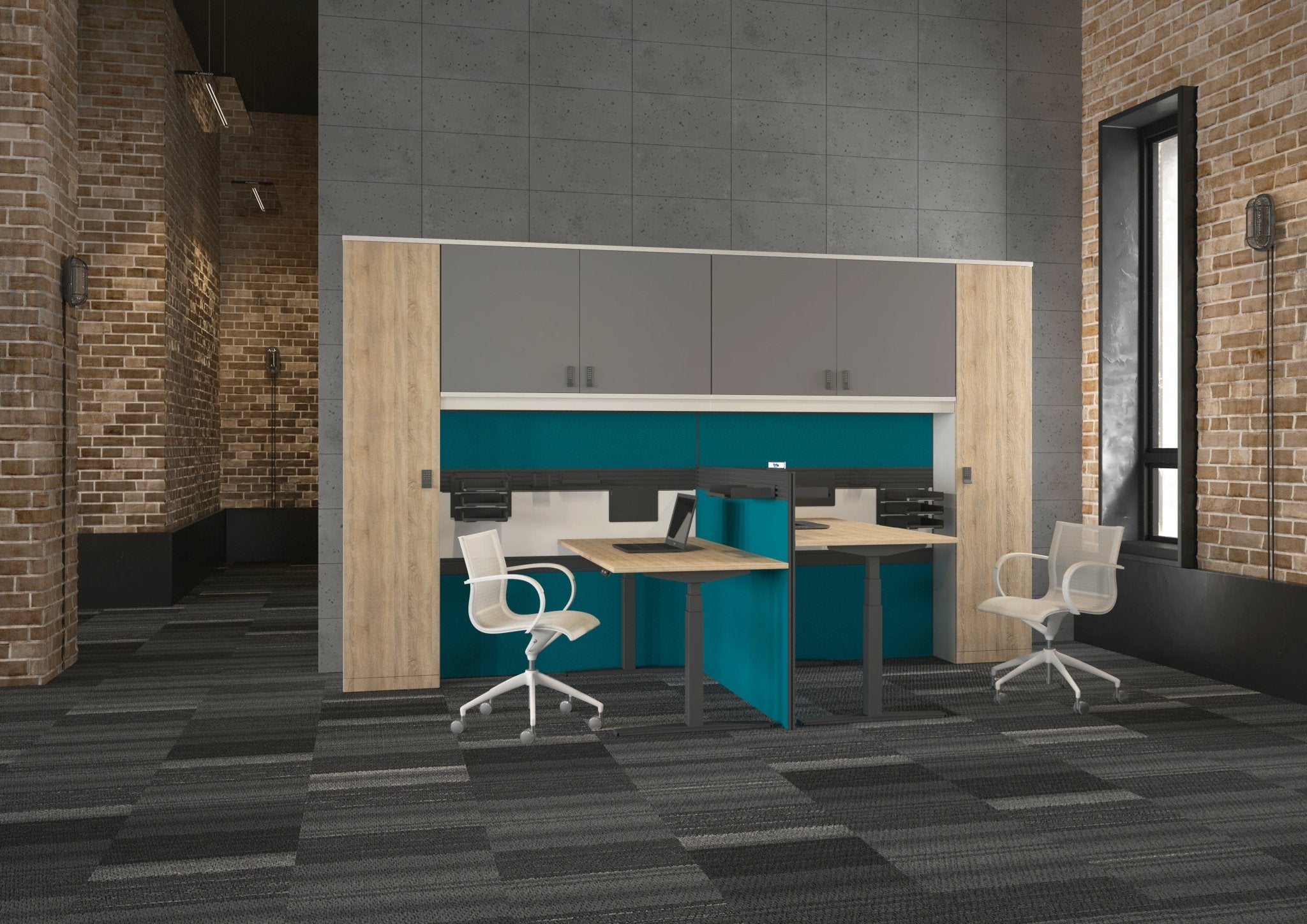 Sfeer render bureauwerkplekken Ceha Europe