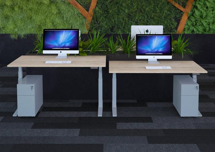 Bureau aluminium eiken wit voor moderne kantoorinrichting