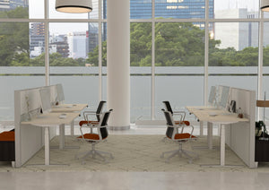 Licht interieur met verstelbaar bureau 160x80 voor kantoor