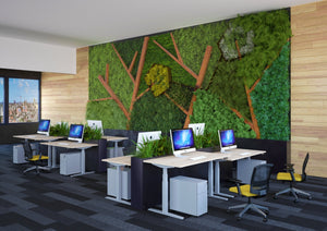 Kantoorinterieur met ruime zit sta bureaus 180x80