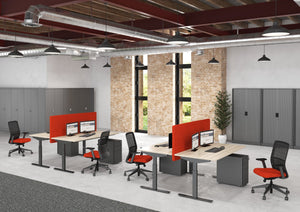 Bureau 120x80 eiken wit met zwart metalen frame