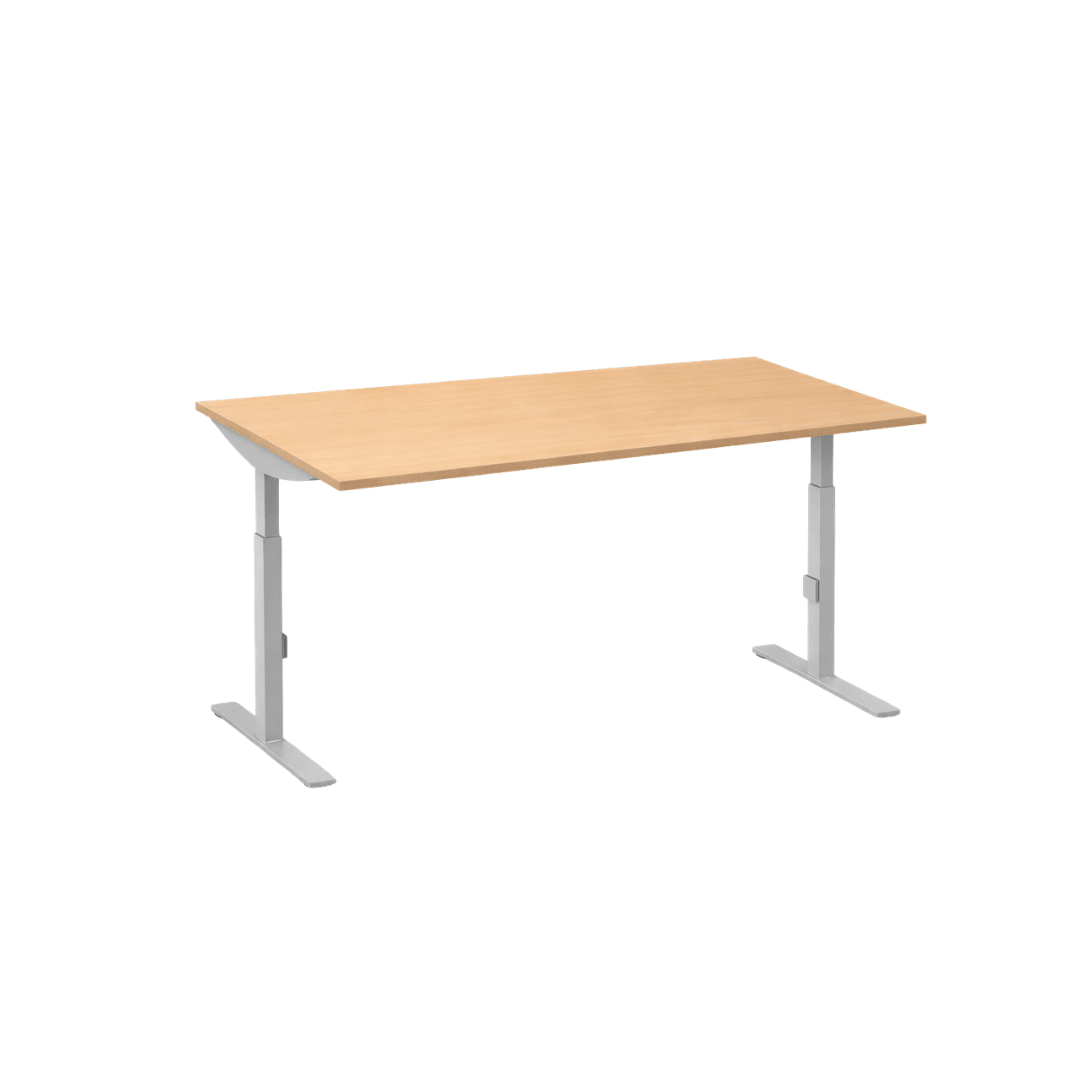 Beuken bureau met RAL9006 poten