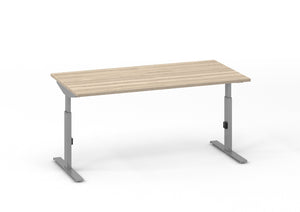 Bureau Click-T 160x80 Aluminium/Eiken wit