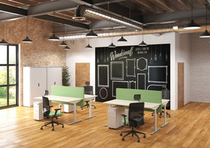 Bureau Click-T 180x80 met eiken wit blad en wit frame