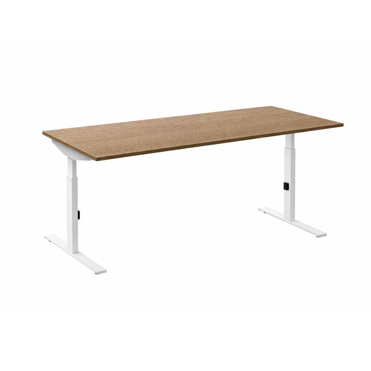 Click-t bureau 200x80 cm eiken tabak blad en witte poten