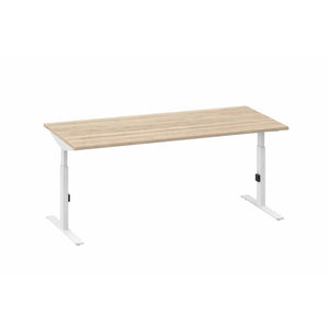 Bureau met eiken wit blad en witte poten