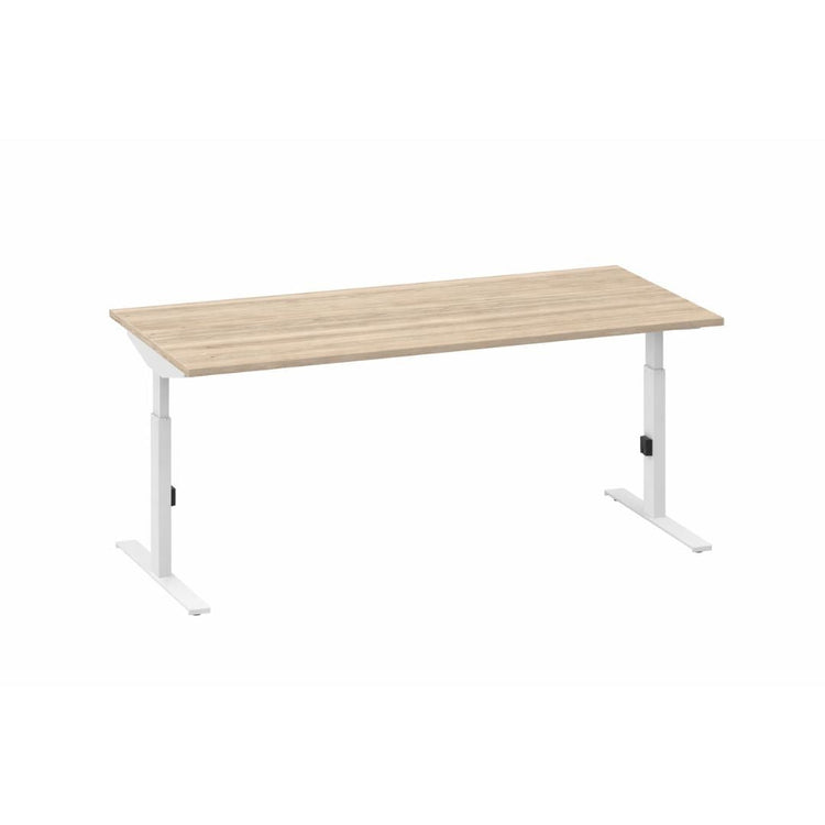 Bureau met eiken wit blad en witte poten