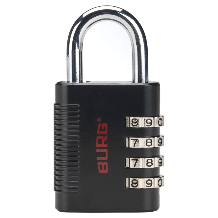 Zwart hangslot met mechanisch cijfersysteem