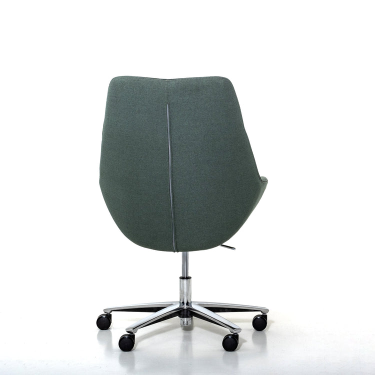 Achterkant design conferentiestoel Cato mosgroen