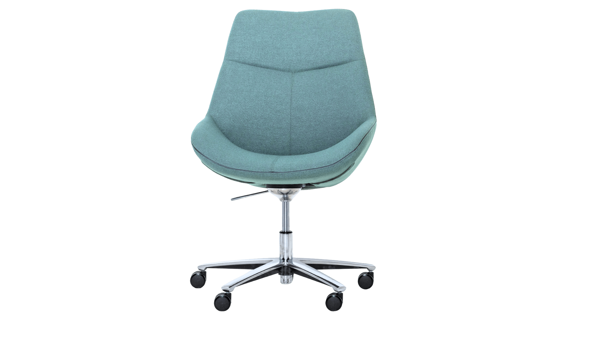 Blauwe conferentiestoel Cato met hoge rug