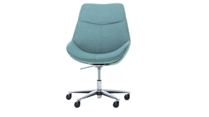 Blauwe conferentiestoel Cato met hoge rug