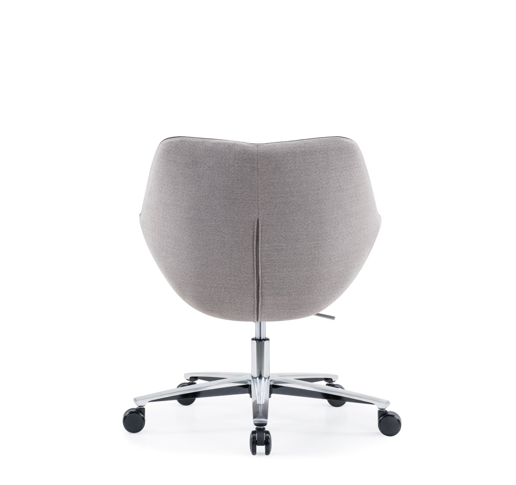 Achterkant lichtgrijze Cato conferentiestoel met medium rug