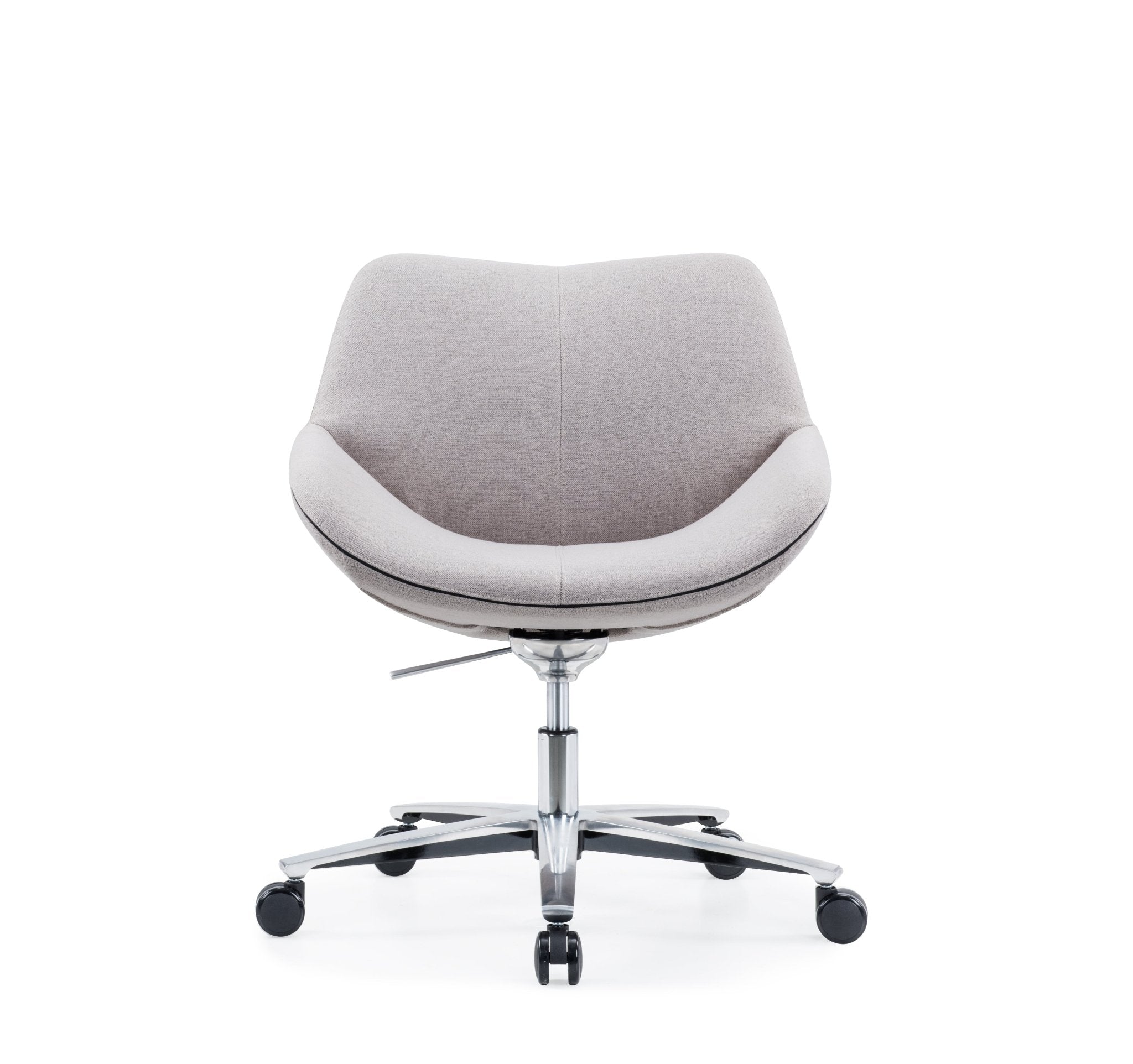 Lichtgrijze conferentiestoel met medium rug voor vergaderruimtes