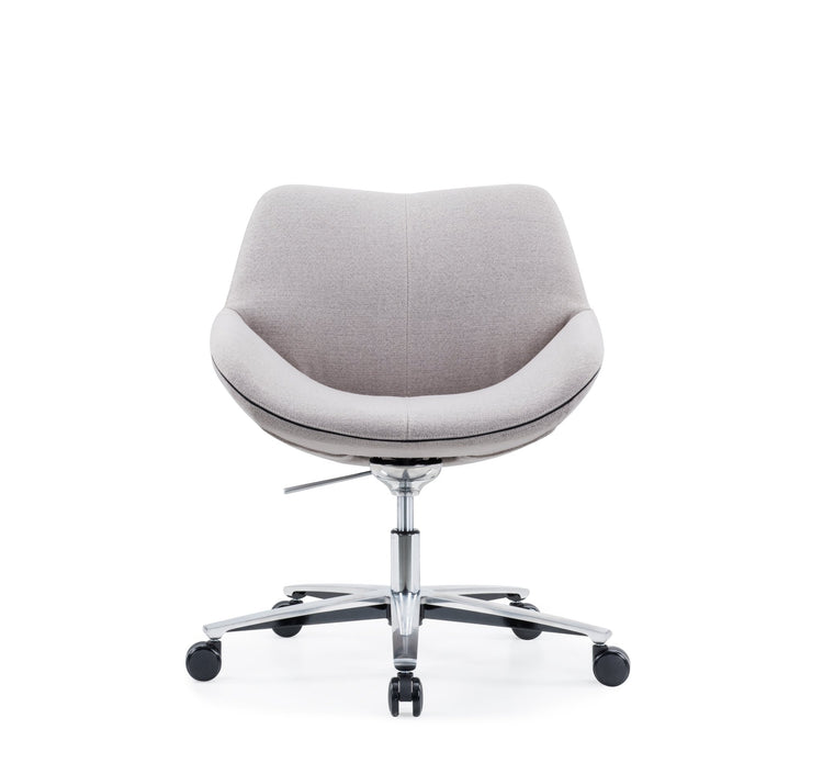 Lichtgrijze conferentiestoel met medium rug voor vergaderruimtes