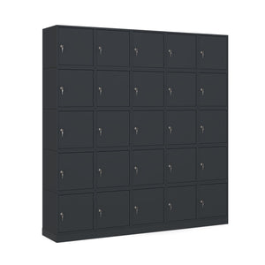 Antraciet cube lockers in flexibele wandopstelling