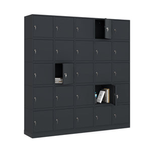 Cube lockers in wandopstelling met open deuren
