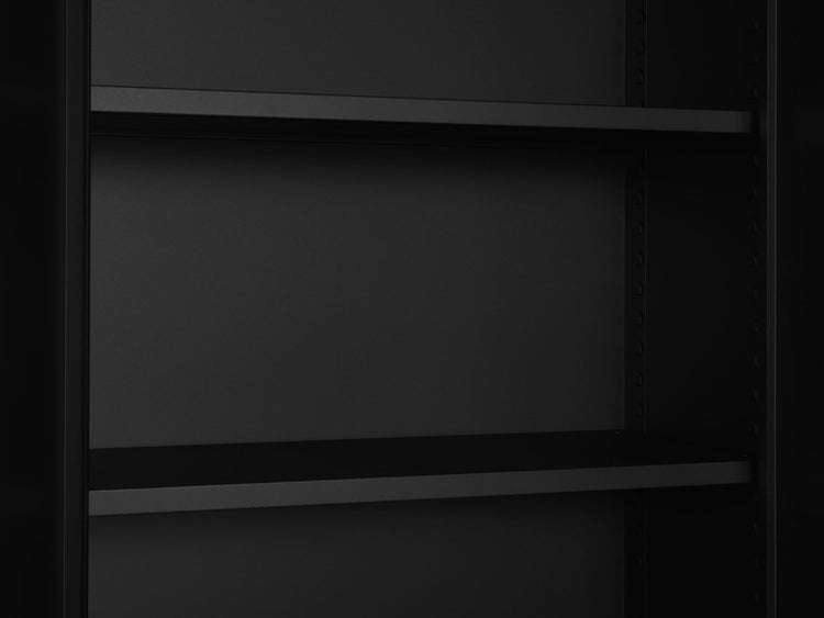 Binnenkant zwarte CH draaideurkast met volledig gelaste constructie