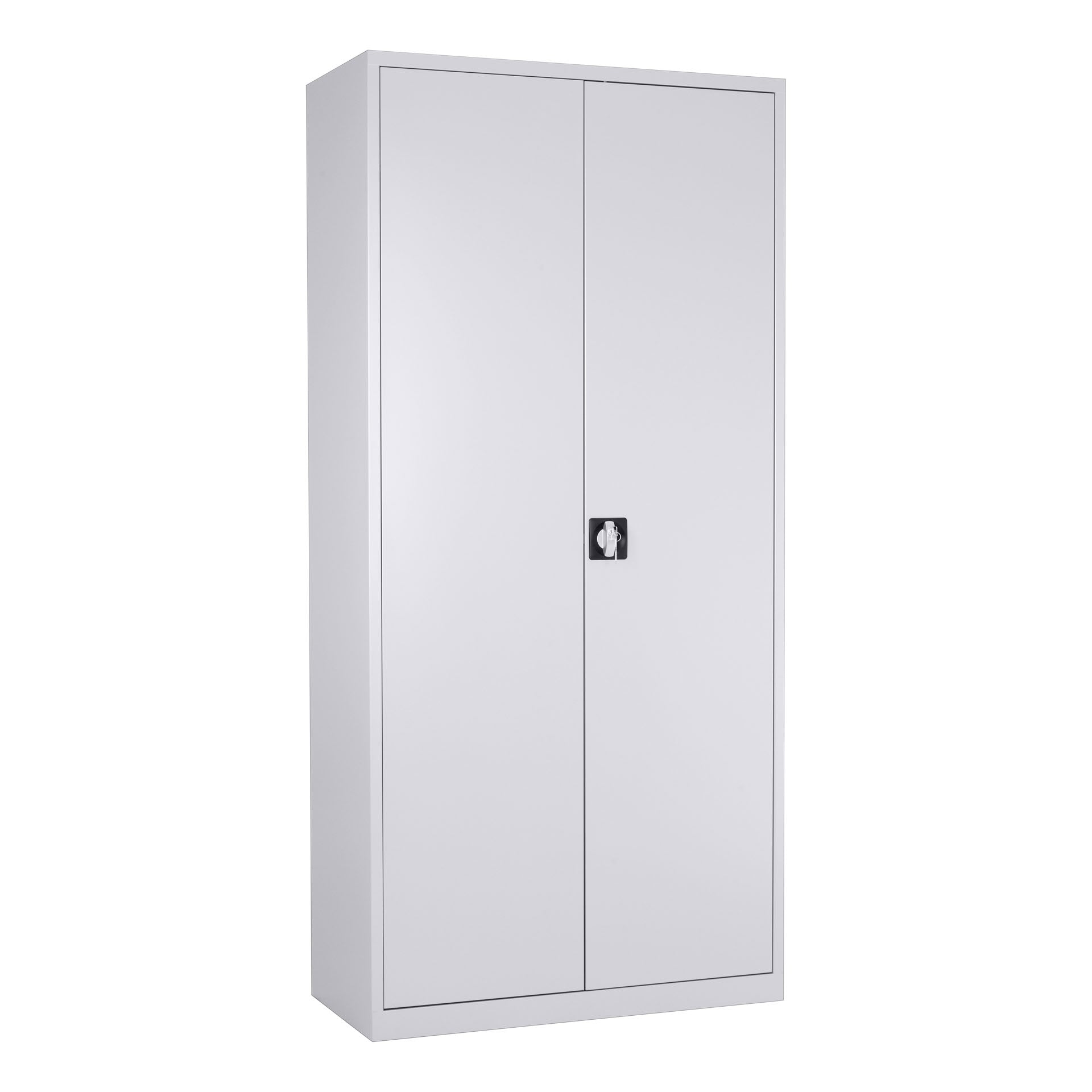 Aluminiumkleurige stalen kast CH met vier legborden