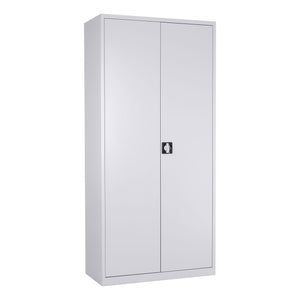 Aluminiumkleurige stalen kast CH met vier legborden