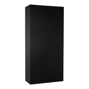 Achterkant zwarte stalen draaideurkast