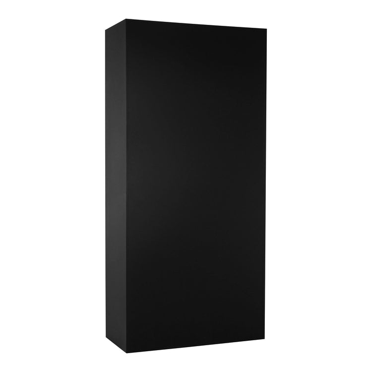 Achterkant zwarte stalen draaideurkast