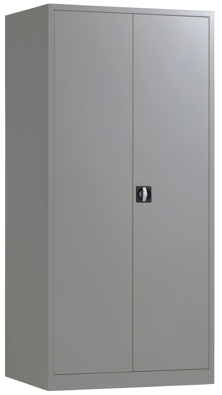 Compacte stalen draaideurkast in aluminium kleur met verstelbare legborden