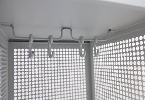 Garderobekast met gaas en kledinghaken 180-2.2 RAL7035