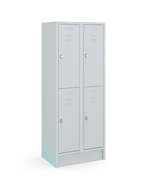 Garderobekast CHB Basic 180-2.4 grijs RAL7035 met 4 afsluitbare vakken