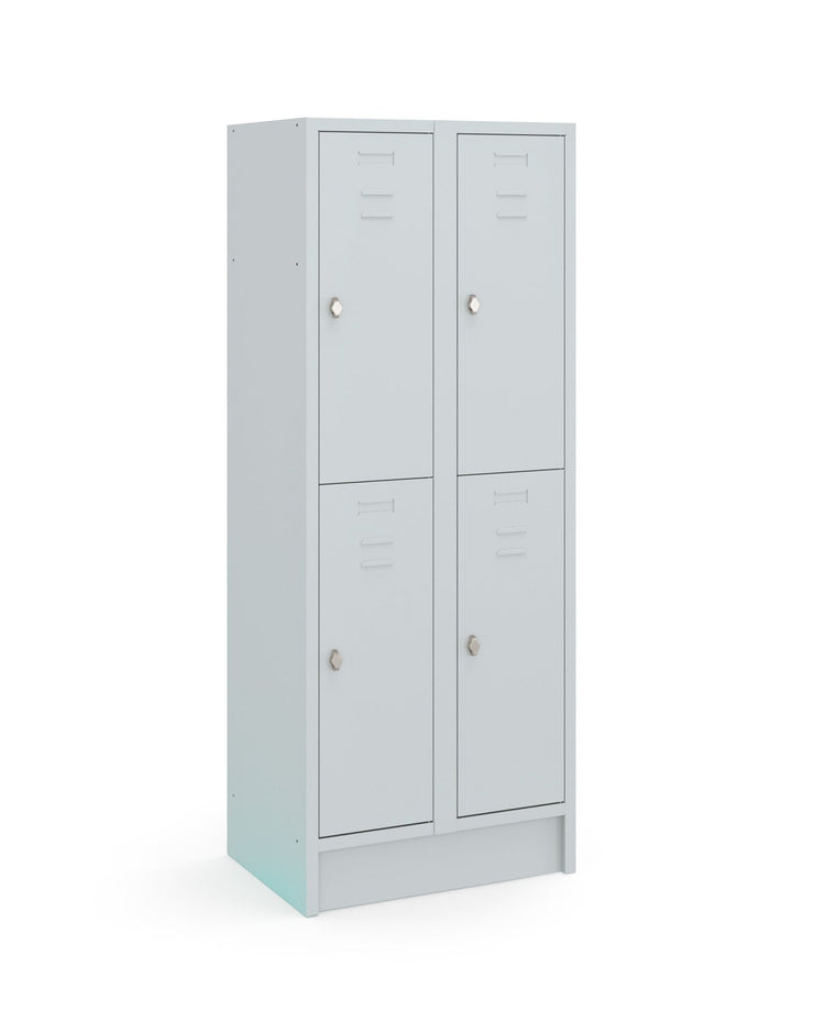 Garderobekast CHB Basic 180-2.4 grijs RAL7035 met 4 afsluitbare vakken