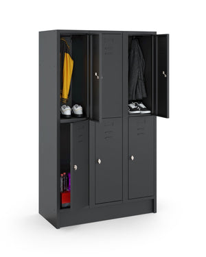 CHB Basic garderobekast met 6 vakken in zwart RAL900