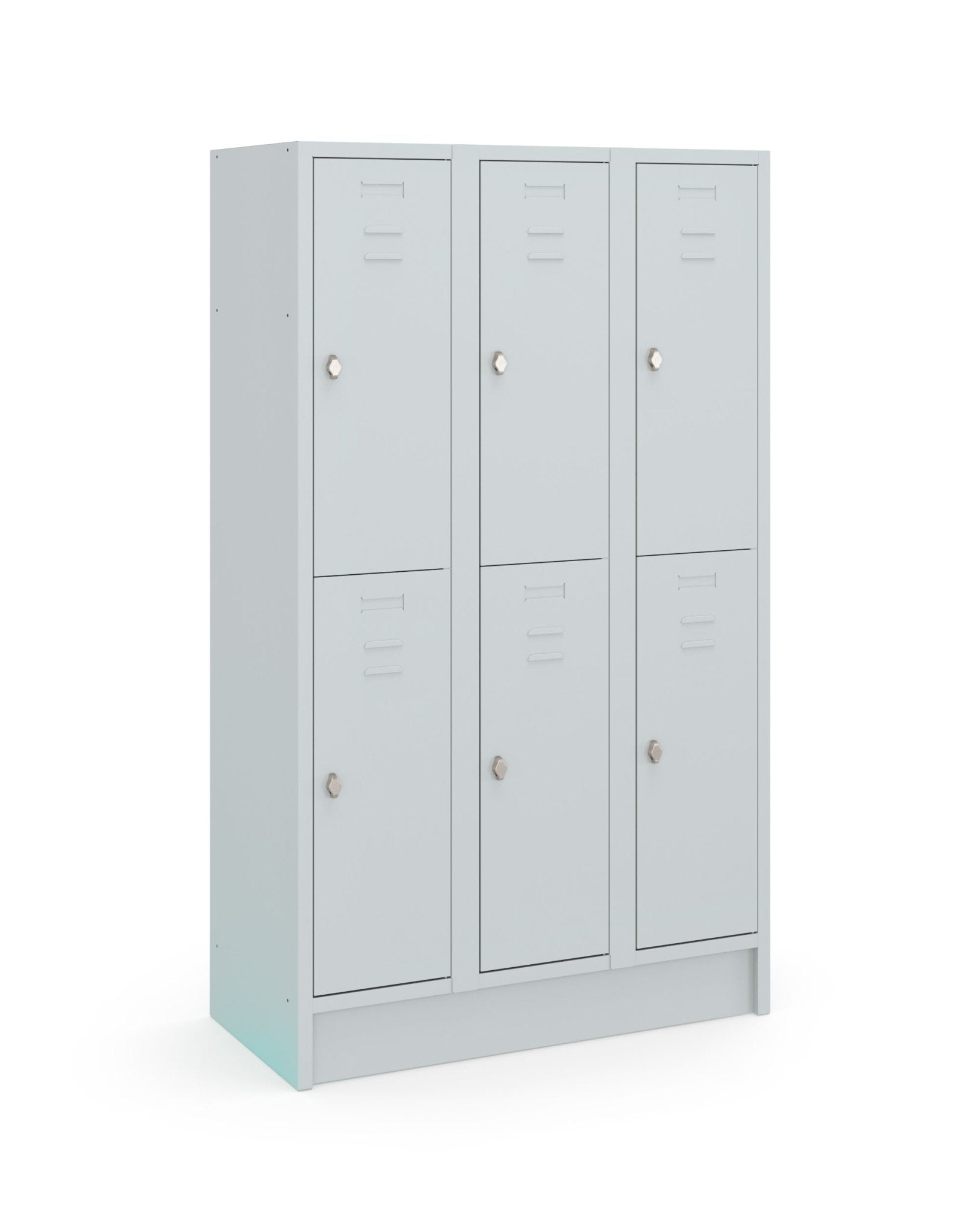 Lichtgrijze garderobekast CHB Basic 180-3.6 met 6 vakken