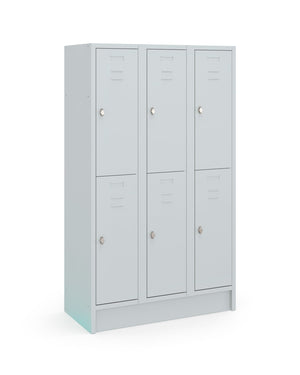 Lichtgrijze garderobekast CHB Basic 180-3.6 met 6 vakken