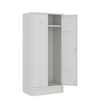 Garderobekast HRT 180x80-2.2 valgrendelslot 7035 grijs