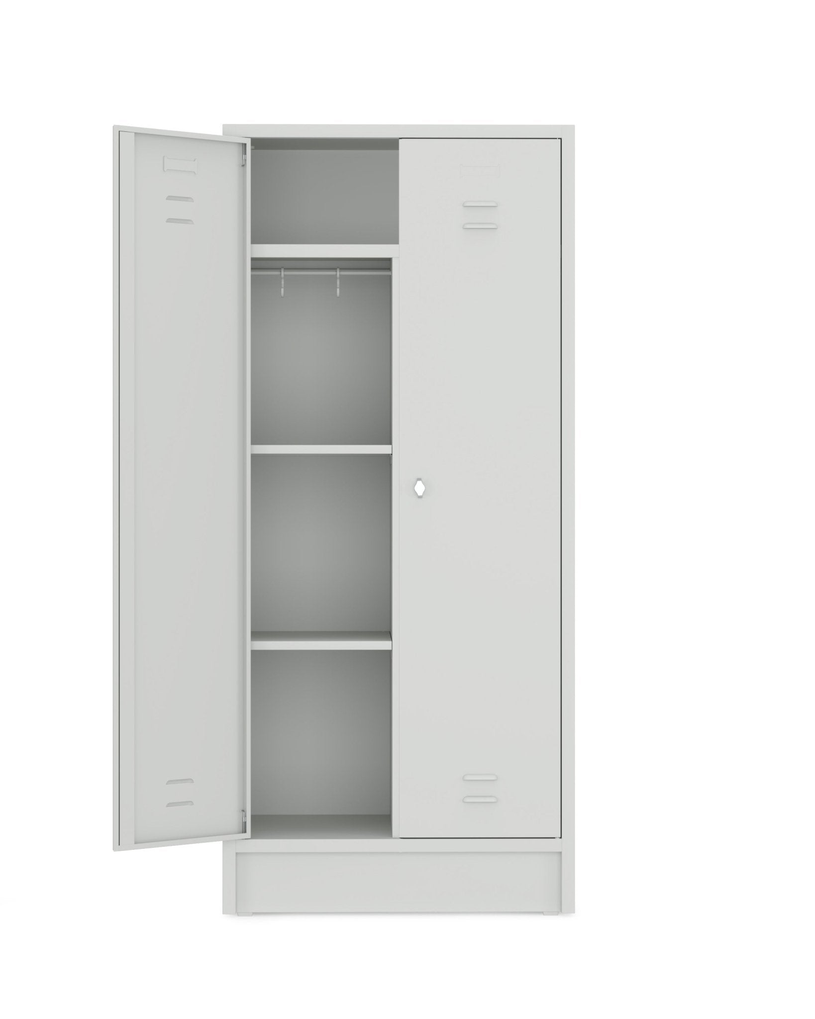 Garderobekast HRT 180x80 met kledingstang en haken in RAL7035