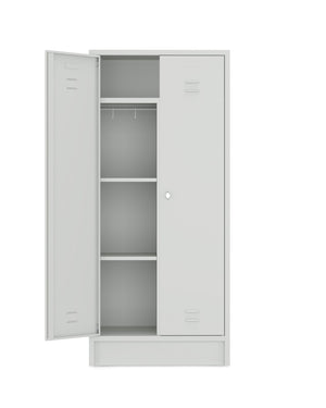 Garderobekast HRT 180x80 met kledingstang en haken in RAL7035