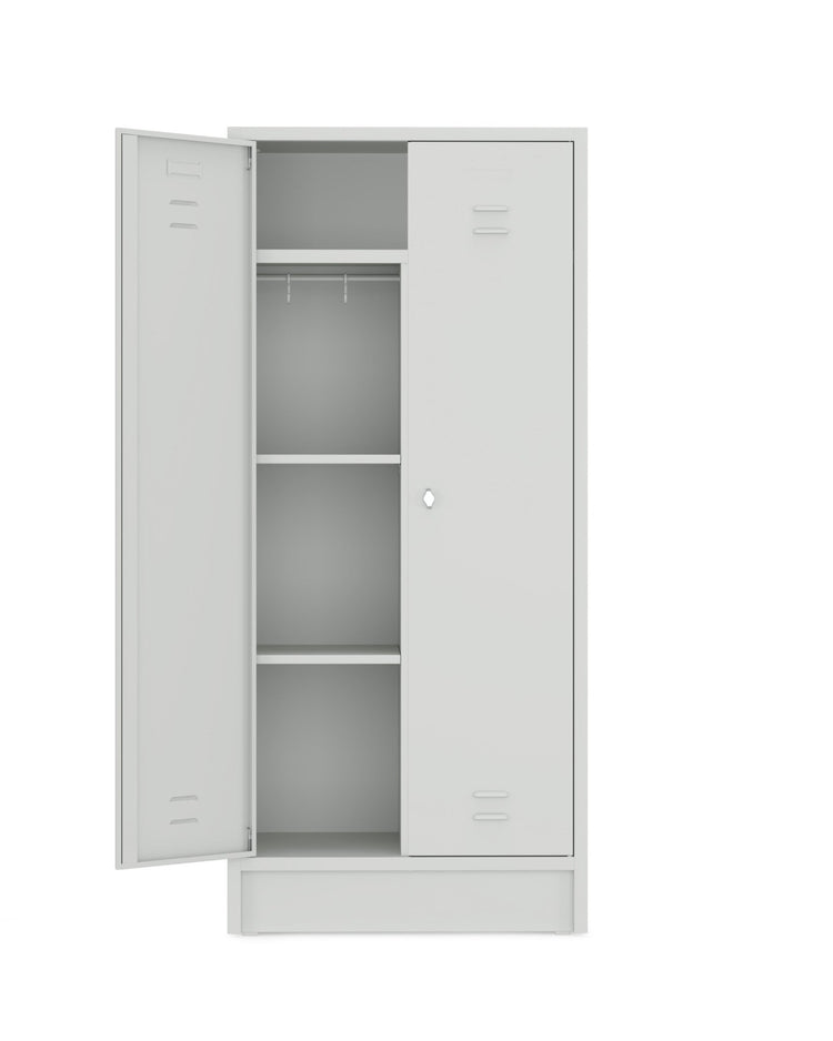 Garderobekast HRT 180x80 met kledingstang en haken in RAL7035