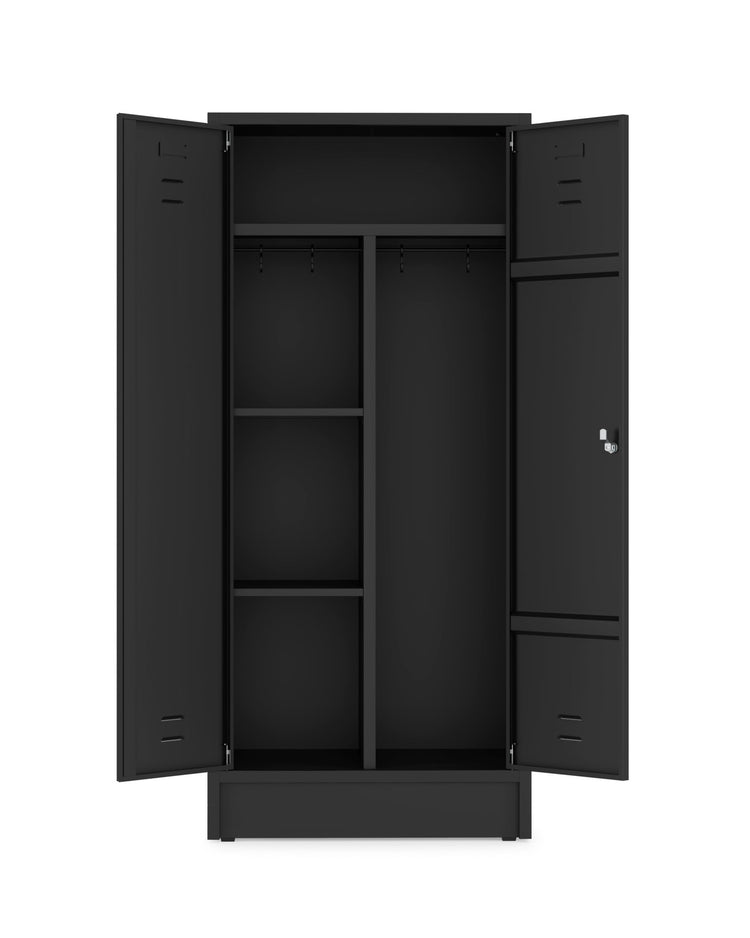 Garderobekast HRT 180x80 met legborden en valgrendelslot in RAL9005